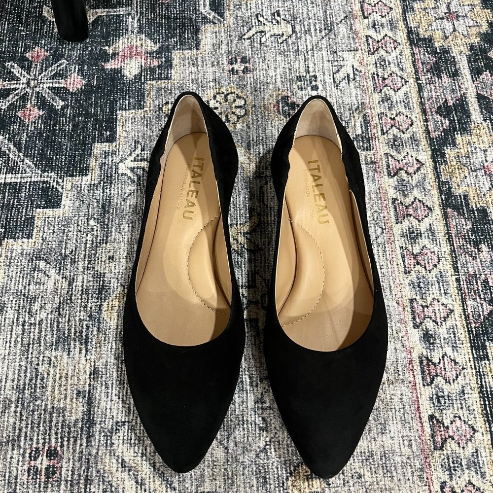 Black Italeau Suede Flats - Mara Flexlite (over 650 5 star reviews!)